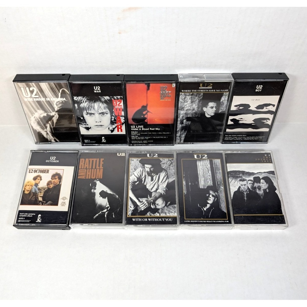 U2 Vintage Cassette Lot Vintage Tested Joshua Tree Blood Red Sky Rattle & Hum +
